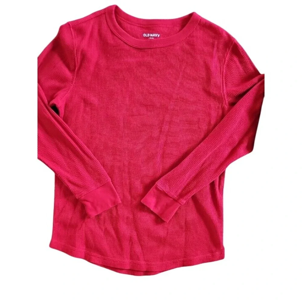 Old Navy Boys Waffle Knit Long Sleeve Shirt Lot of 4 Large 10-12 Black Red Grey